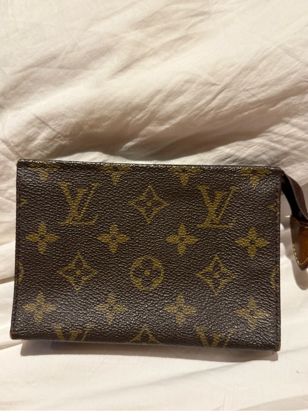 Louis Vuitton vintage Monogram Canvas Pouch - Brown & Gold Accents